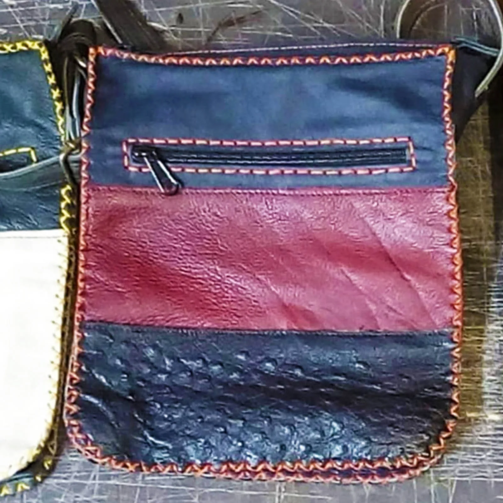 classic 2 and 3 colour block leather sling bag variation red classic 2 and 3 colour block leather sling bag variation red
