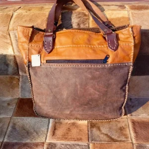 classic leather tote bag tan and brown