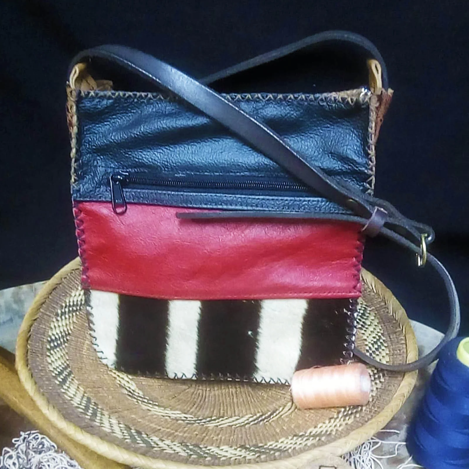 red zebra hide leather sling bag red zebra hide leather sling bag